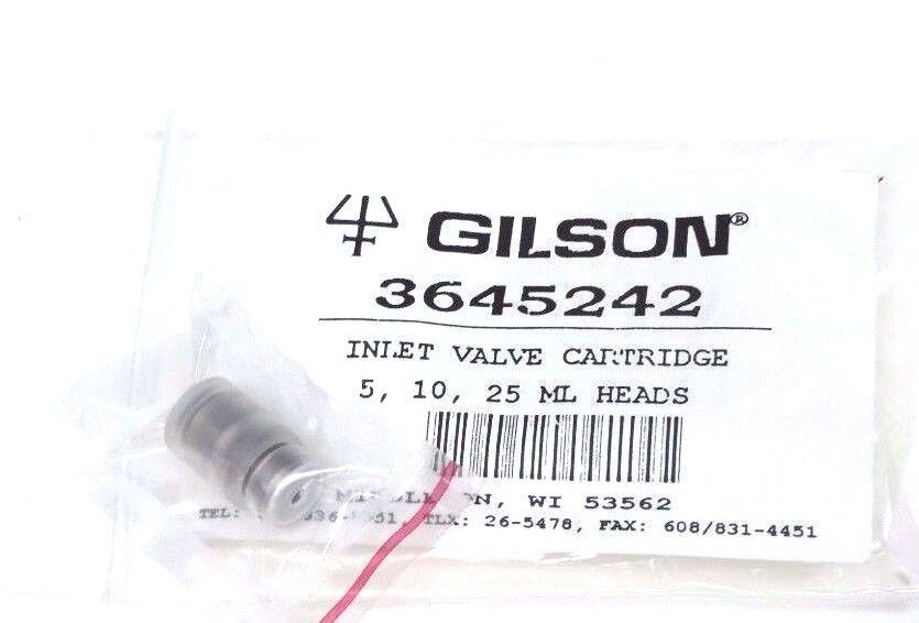NEW GILSON 3645242 INLET VALVE CARTRIDGE 5, 10, 25 ML HEADS