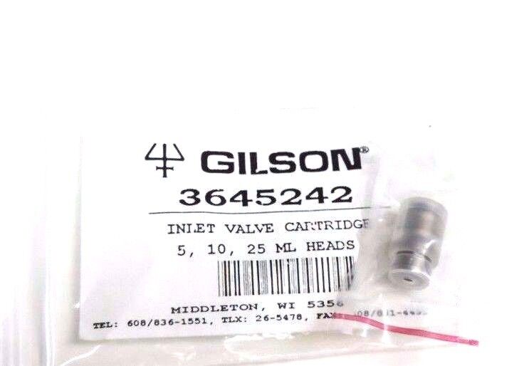 NEW GILSON 3645242 INLET VALVE CARTRIDGE 5, 10, 25 ML HEADS