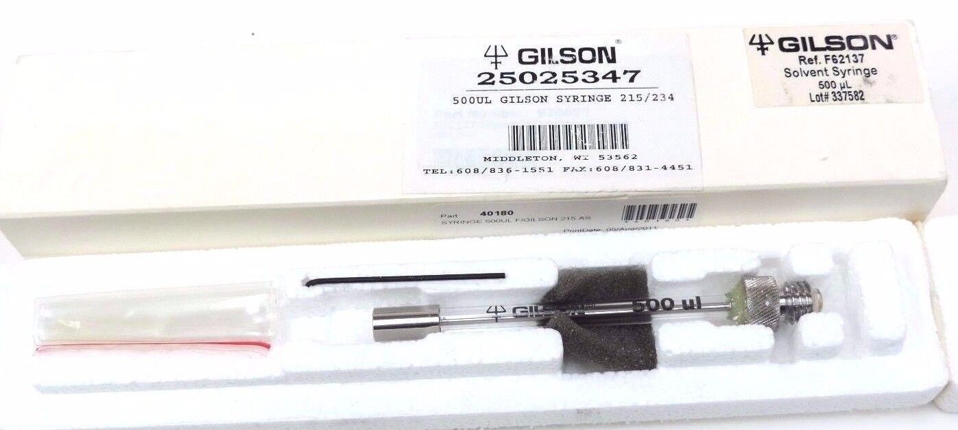 NIB GILSON 25025347, 500UL GILSON SYRINGE 215/234