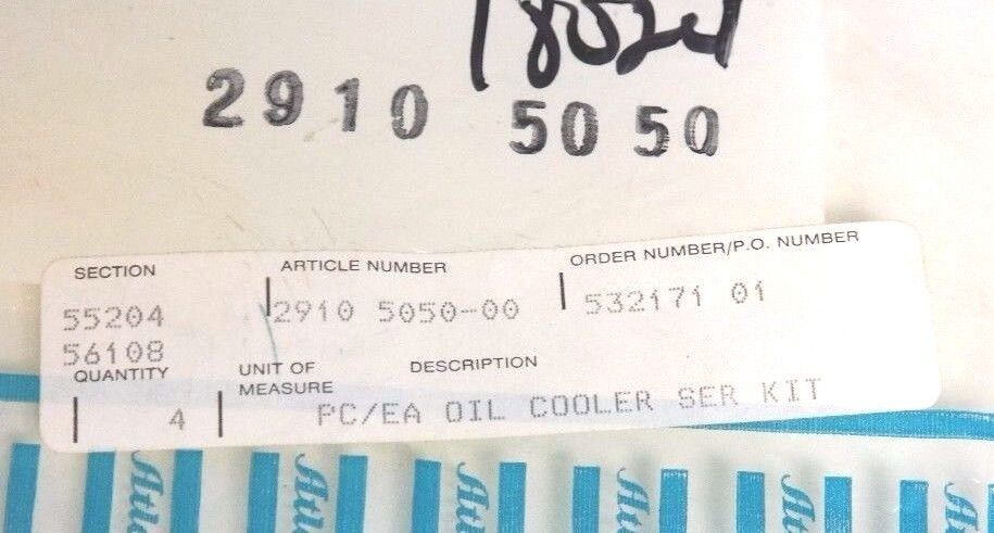 NIB ATLAS COPCO 2910-5050-00 OIL COOLER SERVICE KIT 2910-5050, 2910505000