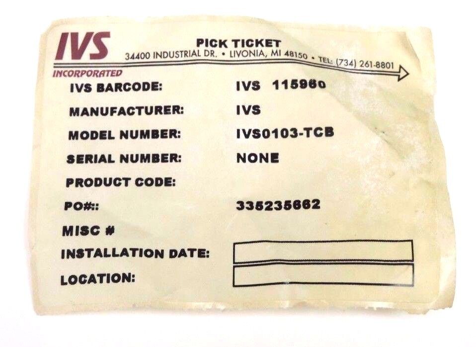 REPAIRED IVS IVS0103-TCB CONNECTOR ASSEMBLY IVS0103TCB 115960