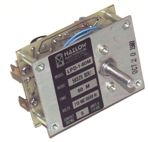 HAZLOW LPD-1-60M SERIES TIME DELAY RELAY 56525 REV. C 60M 115VAC 50/60HZ LPD160M