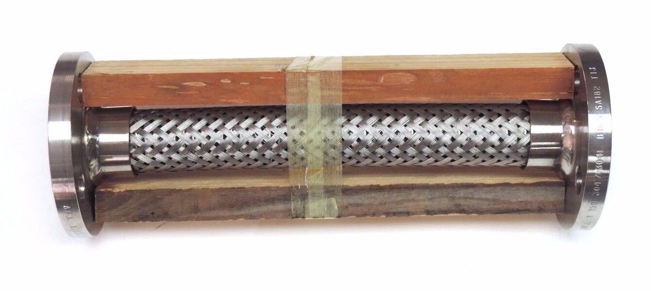 NEW STAINLESS BRAIDED HOSE W/ AFI 1" 150 304/304L B16.5 SA182 T13 FLANGES 12" L