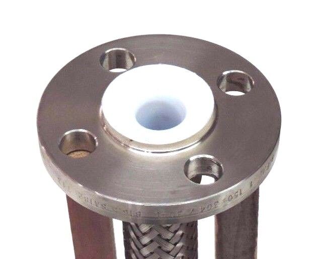 NEW STAINLESS BRAIDED HOSE W/ AFI 1" 150 304/304L B16.5 SA182 T13 FLANGES 12" L