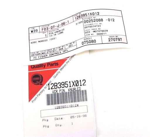 NEW FISHER 12B3951X012 PIN, KNURLED 13/16 LONG