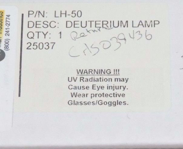 NIB SONNTEK LH-50 DEUTERIUM LAMP LH50