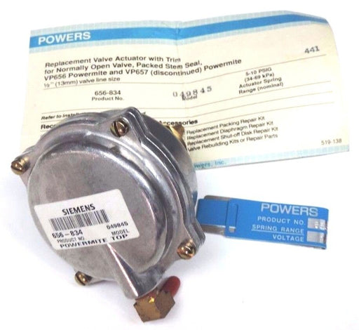 NEW SIEMENS 656-834 POWERMITE TOP 656834, CV: 0.5 1/2" 5-10#SPG VP656