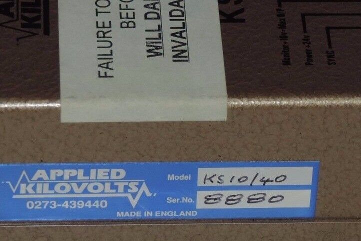 NEW APPLIED KILOVOLTS KS10/40 HIGH VOLTAGE POWER SUPPLY