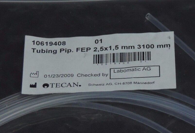 LOT OF 4 NEW TECAN 10619408 TUBING PIPETTE FEP 2.5X1.5X3100 MM 10619812 619812