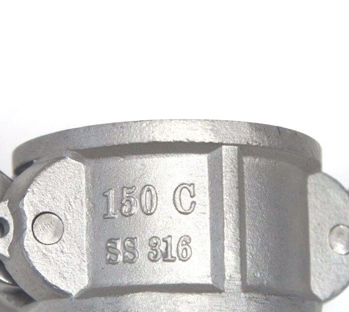 LOT OF 2 NEW GOODYEAR 150C-SS-316 COUPLERS 1-1/2" CONNECTION, 2-1/2" BARB END