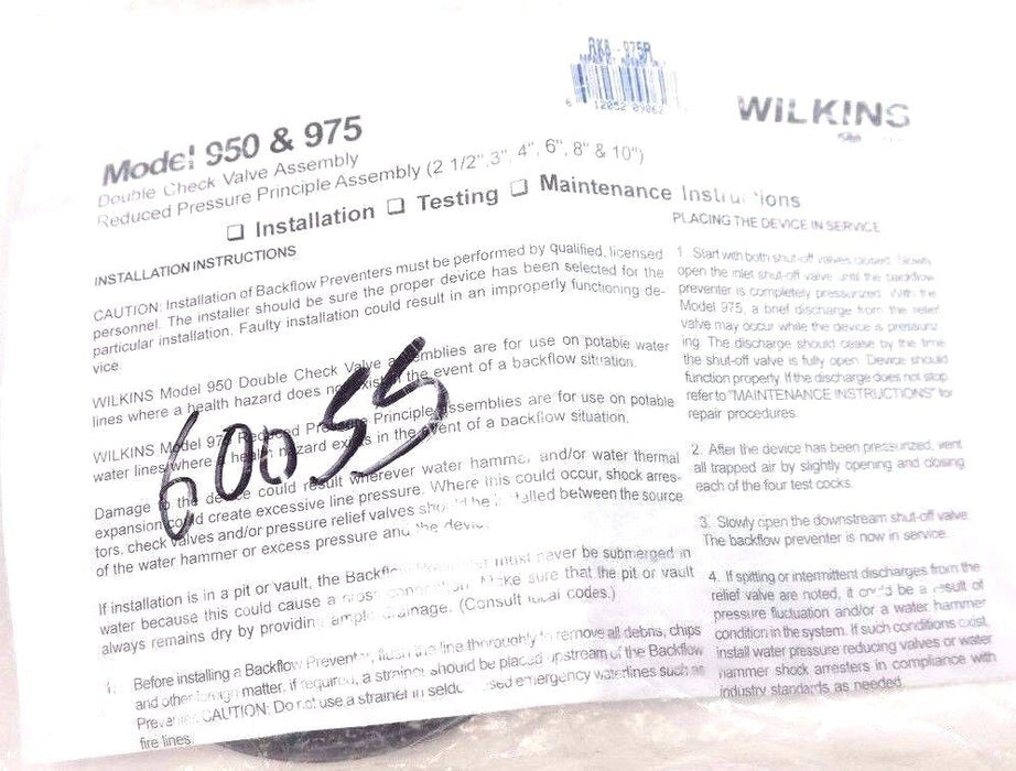 NEW WILKINS RK8-975R RELIEF VALVE REPAIR KIT RK8975R