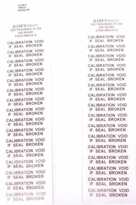 LOT OF 304 NEW Q-CEE'S STOCK # M5031A-18 LABELS M5031A, VOID IF SEAL BROKEN