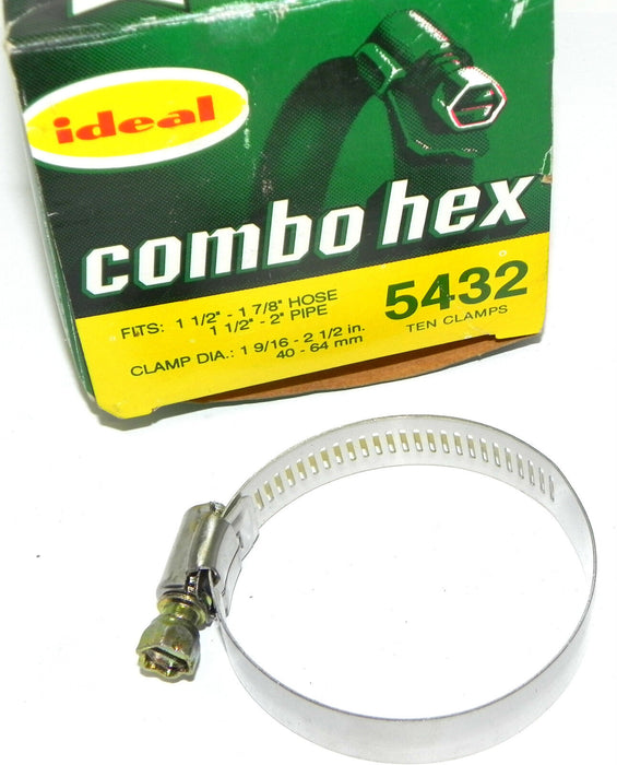 NIB IDEAL CORP. 5432 CLAMP 1-9/16 - 2-1/2IN, 40-64mm (BOX OF TEN)