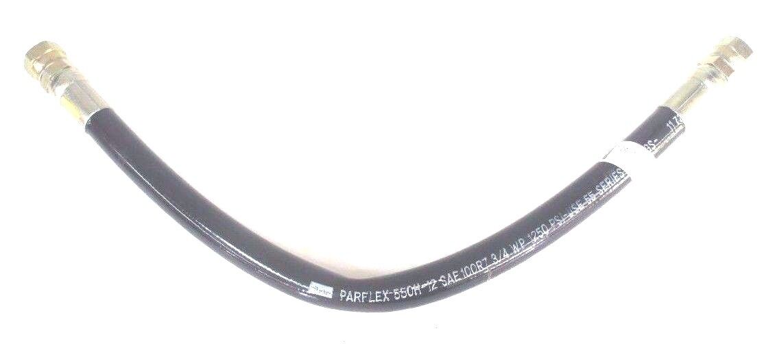 NEW PARKER 550H-12 HYDRAULIC HOSE 26" TOTAL WITH (2) 10655-12-12 3/4" FITTINGS