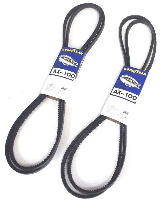 LOT OF 2 NEW GOODYEAR AX-100 BELT-V TORQUE FLEX COGGED AX100, 50'' WD 102'' LG