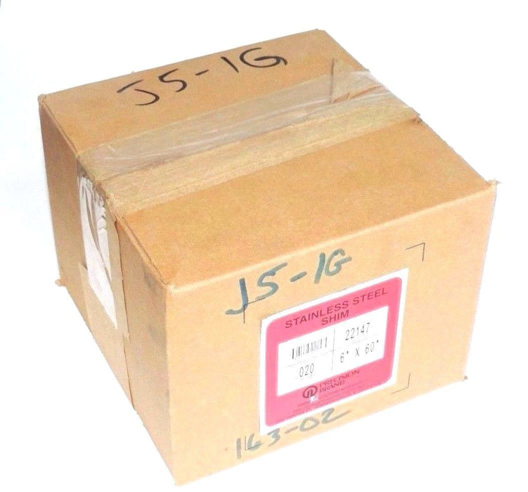 NIB PRECISION 22147 STAINLESS STEEL SHIM 6" X 60" 0.020 GAUGE