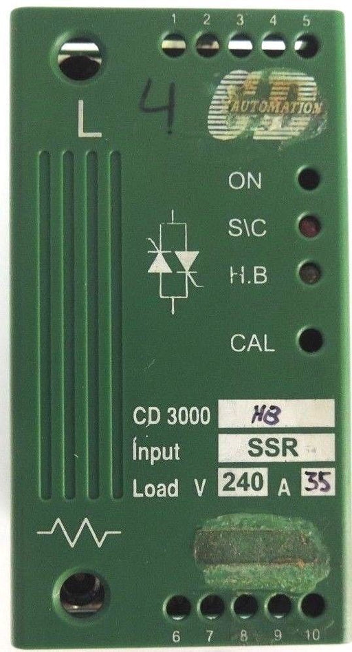 CD AUTOMATION CD3000-HB,OPTION HB & NF THYRISTOR CONTROL INPUT: SSR 240V 35A