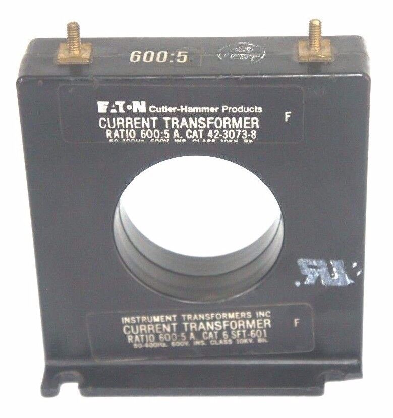 INSTRUMENT TRANSFORMERS INC 6SFT601 CUTLER HAMMER 42-3073-8 RATIO 600:5