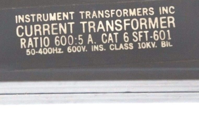 INSTRUMENT TRANSFORMERS INC 6SFT601 CUTLER HAMMER 42-3073-8 RATIO 600:5
