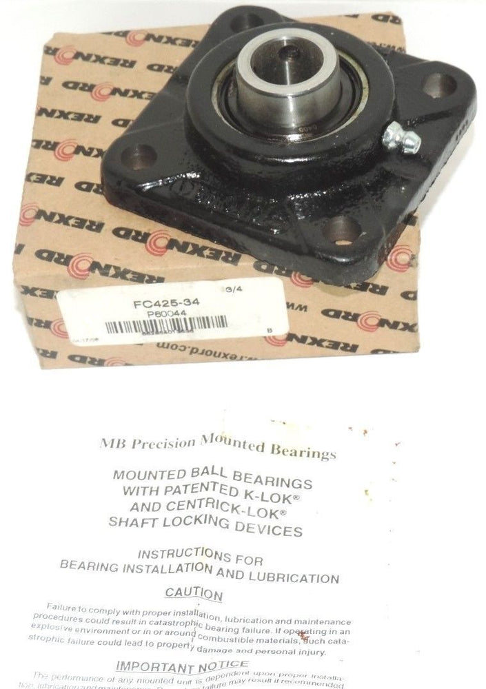 NIB REXNORD FC425-34 FLANGED BALL BEARING 3/4'' FC42534