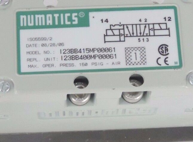 NEW NUMATICS I24BB415MP00061 SOLENOID VALVE 150PSI I23BB400MP00061