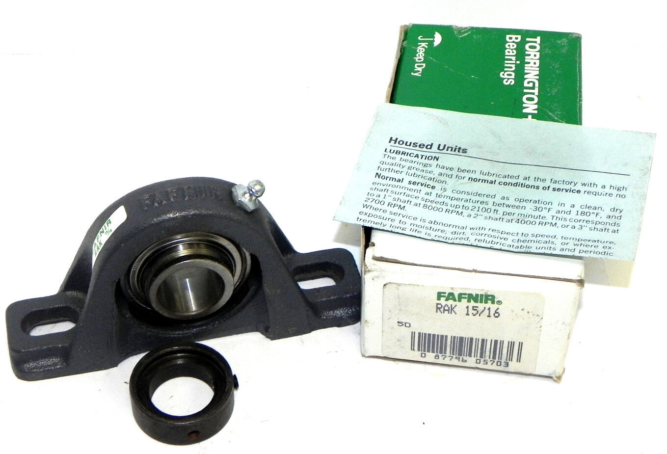 NIB FAFNIR RAK 15/16 2 BOLT PILLOW BLOCK RAK1516