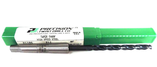 NEW PRECISION TWIST 21106 TAPER SHANK HSS DRILL BIT 211 #F PTD 259