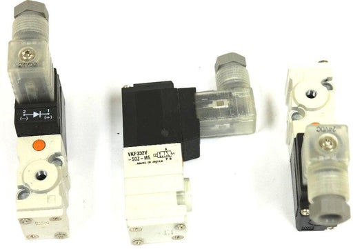 LOT OF 3 NEW SMC VKF332V-5DZ-M5 VALVES, SGL SOL, BODY PT VKF332V5DZM5, 24VDC