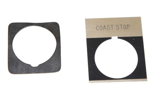 LOT OF 6 NEW GENERAL ELECTRIC P9ACP2NBEN METAL NAMEPLATES, COAST STOP