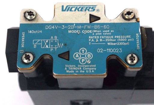 VICKERS DG4V-3-2B-M-FW-B6-60 DIRECTIONAL CONTROL VALVE 02-110023 W/ 508169 COIL