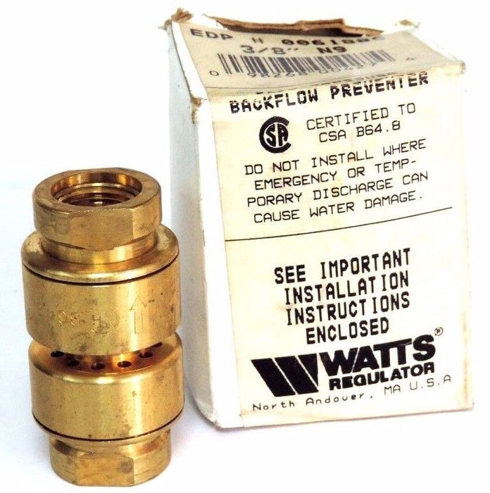NIB WATTS 0061886 SERIES N9 BACKFLOW PREVENTER 3/8"