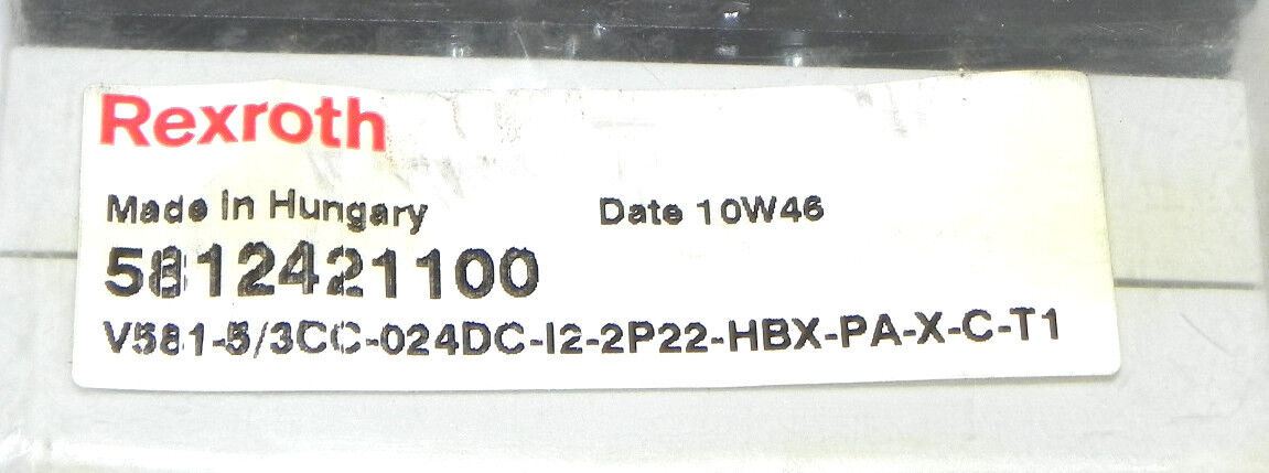 NEW REXROTH 5812421100 VALVE V581-5/3CC-024DC-I2-2P22-HBX-PA-X-C-T1