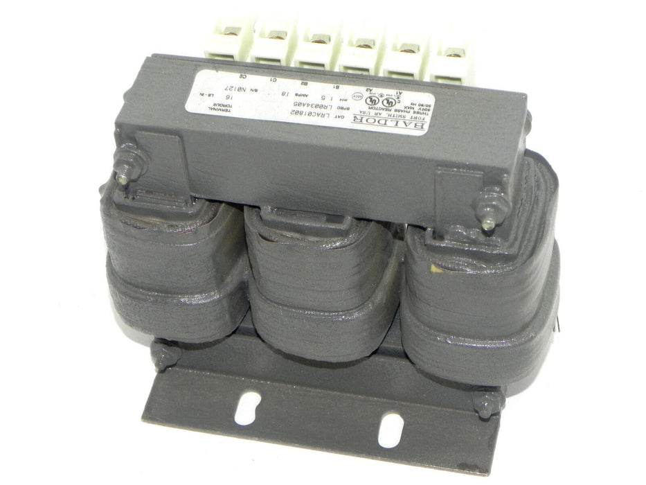 NIB BALDOR LRAC01802 THREE PHASE REACTOR SPEC. LR0034A05 AMPS 18