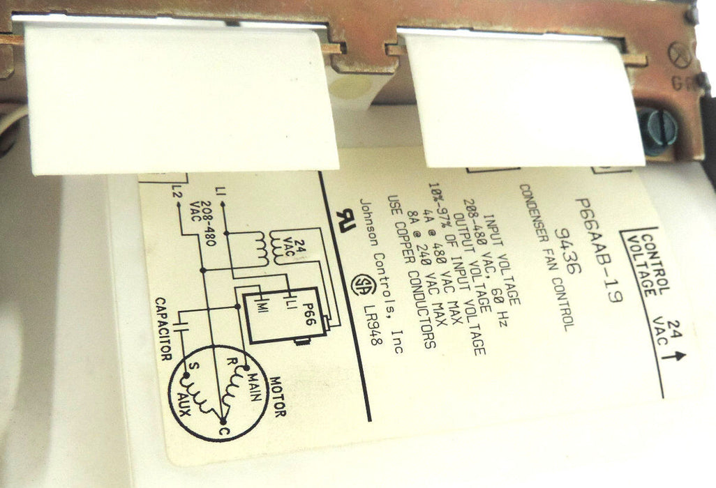 NEW JOHNSON CONTROLS P66AAB-19 ELECTRONIC FAN SPEED CONTROL