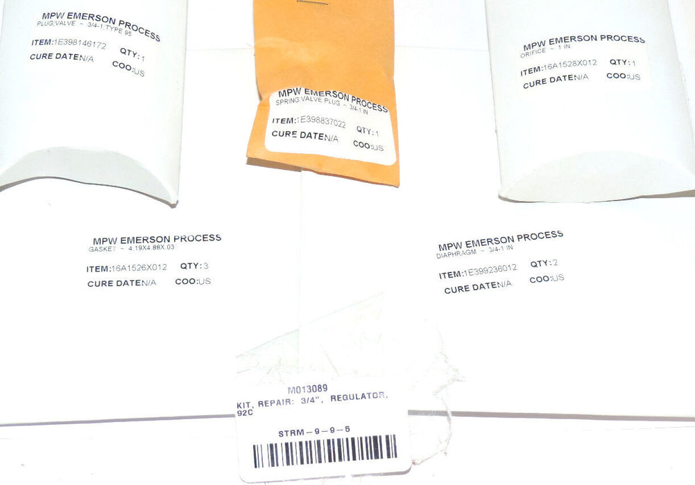 NEW MPW EMERSON PROCESS M013089, 3/4" 92C REGULATOR REPAIR KIT, STRM-9-9-5