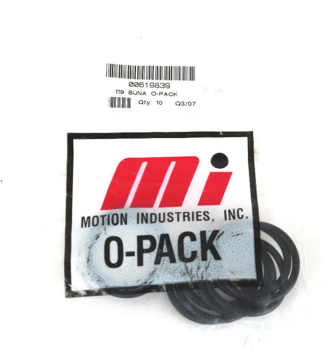 LOT OF 16 NEW MOTION INDUSTRIES 00619839 119 BUNA O-PACKS