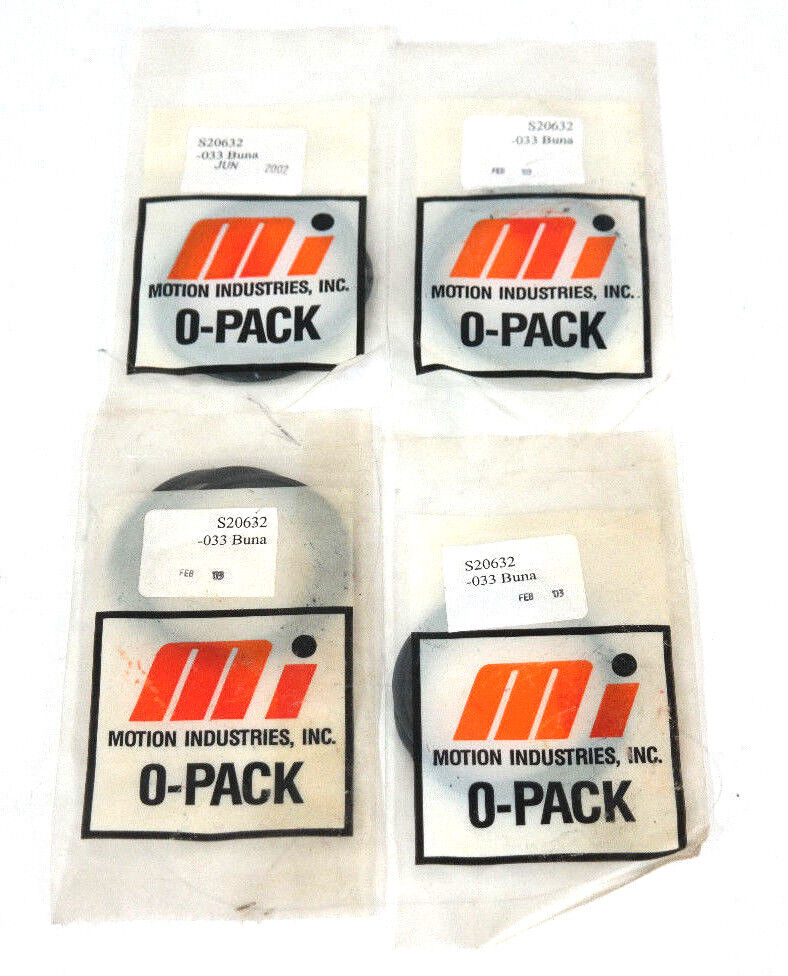 LOT OF 4 NEW MOTION INDUSTRIES S20632 033 BUNA O-PACKS