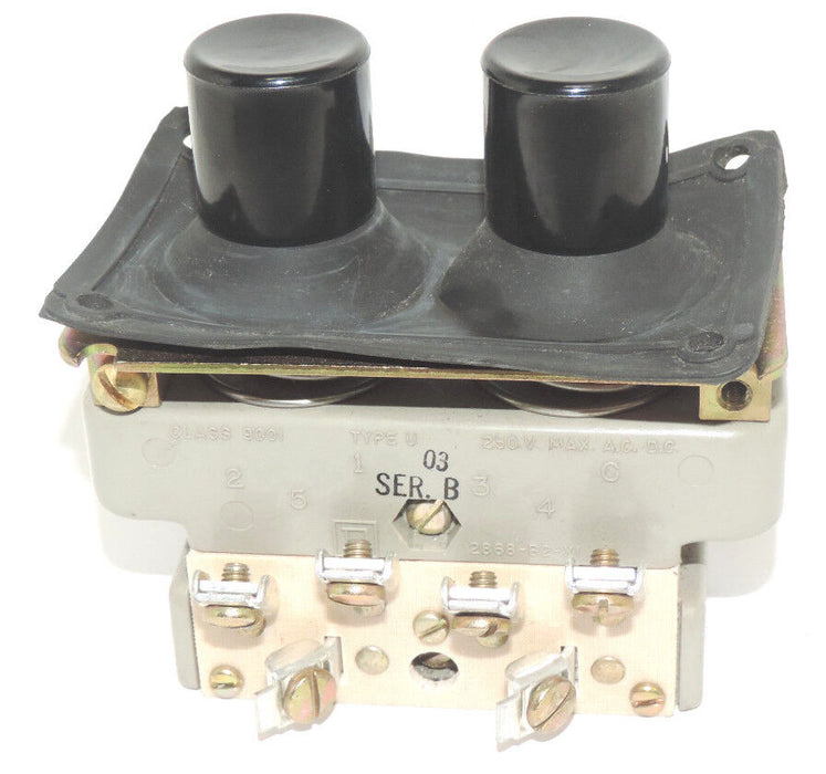 NEW SQUARE D 9001-UO-3 BLANK PUSHBUTTON BLACK MOMENTARY OPEN TYPE 250V, 9001U03