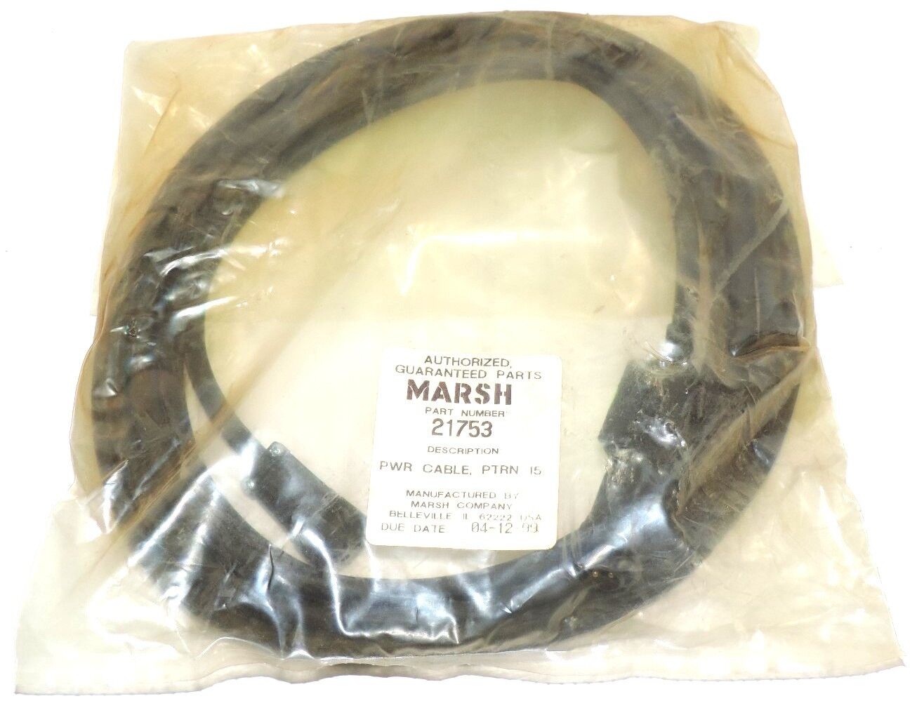 NEW MARSH 21753 PRINT POWER CABLE PRINTHEAD 15'