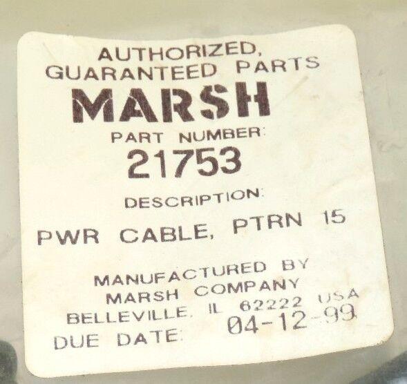 NEW MARSH 21753 PRINT POWER CABLE PRINTHEAD 15'