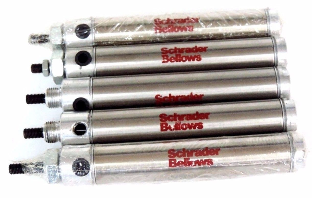 LOT OF 5 NEW SCHRADER BELLOWS 1.06DSR04.0 DOUBLE ACTING CYLINDERS 4" STOKE