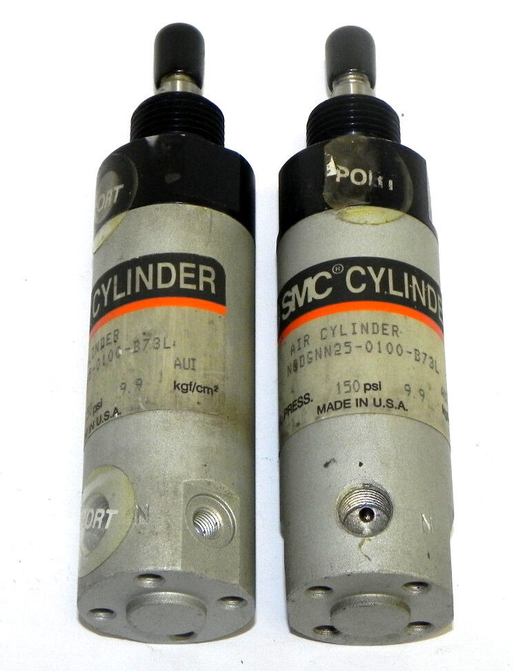 LOT OF 2 NEW SMC NCDGNN25-0100-B73L AIR CYLINDERS NCDGNN250100B73L