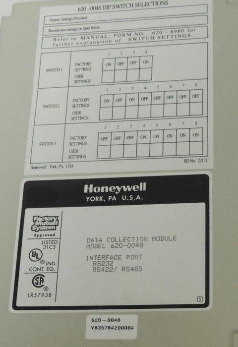 NIB HONEYWELL 620-0048 DATA COLLECTION MODULE 6200048