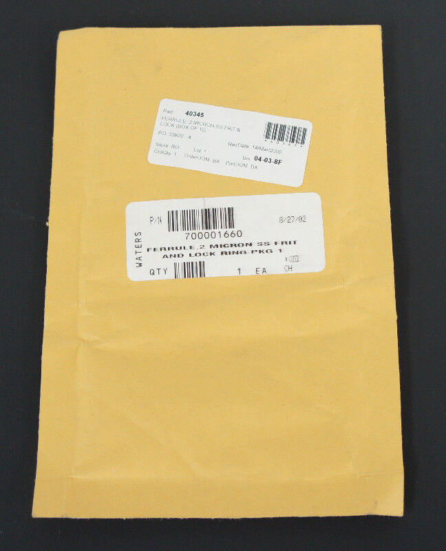 NEW WATERS 700001660 FERRULE, 2 MICRON SS FRIT AND LOCK RING (10 PK)