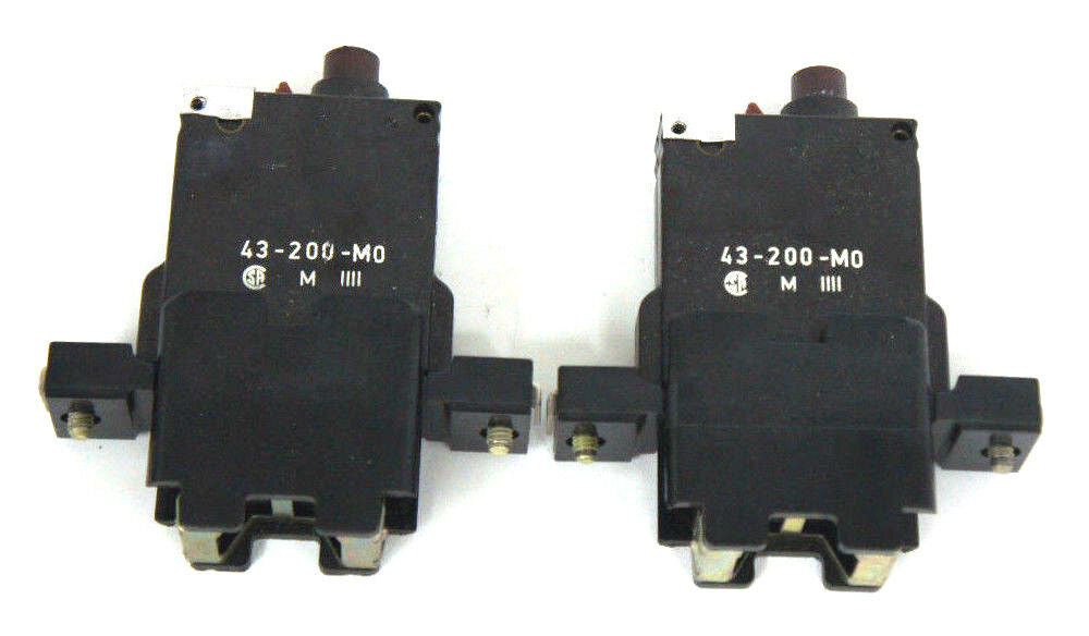LOT OF 2 NEW ETA MAGNETIC 43-200-M0 CIRCUIT BREAKERS 250VAC 43200M0