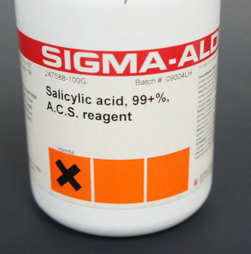 LOT OF 2 NEW SIGMA-ALDRICH 247588-100G SALICYLIC ACID BOTTLES 99+% A.C.S REAGENT