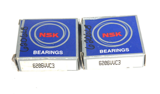 LOT OF 2 NEW NSK 6206VVC3 SINGLE ROW BALL BEARINGS