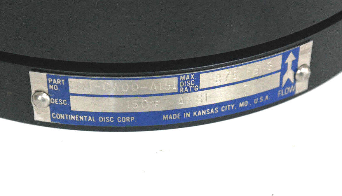 NEW CONTINENTAL DISC L71-0400-A151 RUPTURE DISC ASSEMBLY 4 150# ANSI 71 275PSIG