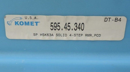 LOT OF 2 NEW KOMET DIHART 595.45.340A TOOL HOLDER SP HSK63A SOLID 4-STEP RWR PCD