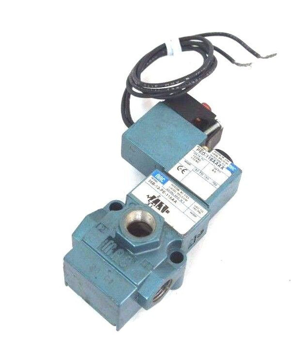 MAC 55B-12-PE-116AA VALVE W/ PED-116AAAA, 6.8 WATTS, 30 TO 150 PSI CRACK ON COIL